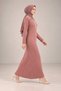 Women's polo collar knitted dress - 2