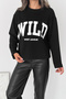 Women's Wild Printed Crew Neck Long Sleeve Sweatshirt - 2