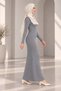 Women's Polo Collar Tricot Dress with Ruffle Detail - 2