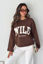 Women's Wild Printed Crew Neck Long Sleeve Sweatshirt - 6
