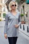 Women's Winter Knitwear V-Neck Buttoned Long Sleeve Cardigan-Grey - 5