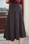 Women's Velvet Jeans High Waist Corseted Buttoned Midi Skirt - Brown - 6