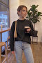Women's Sweater Black Thick Textured Winter Crew Neck Knitwear Sweater - 3
