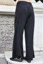 Women's Modal Scuba High Waist Pocketed Wide Leg Pants-Black - 6