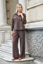 Women's Crush Cupra Collared Long Sleeve Shirt with Pocket-Coffee - 2