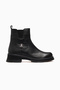Women's Leather Thick Sole Zippered Daily Boots 26K 2452706K Black