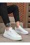 Aba0423 Thick High Sole White Lace-Up Sports Men's Shoes - 2