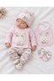 Baby Girl 100% Cotton Rabbit 5-Piece Newborn Hospital Discharge Set with Booties, under Hat, Gloves, Bib 0-3 Months - 2