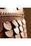 Special Design Crochet Knitted and Leather Sequin Detailed Women's Handbag - Tan/Brown - 7