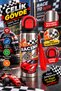 Race Car Patterned 600 ml Steel Children's Water Bottle with Straw, Direct Drinking, Dual Use, with Strap