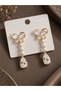 Brass Gold Color Zircon Stone Butterfly Model Dangle Drop Zircon Stone Women's Earrings