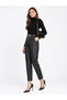 Women's Faux Leather Belted Carrot Pants - 7