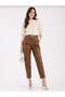 Women's Faux Leather Belted Carrot Pants - 5