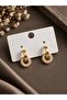 316L Steel Gold Color Zircon Stone Hoop Model Earrings