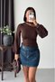 Women's Long Sleeve One-Shoulder Open Chiffon Balloon Sleeve Striped Sandy Fabric Blouse - 6