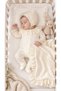 Elisa Premium Lace Newborn 3-Piece Hospital Release Set 100% Cotton – Romper, Bonnet Hat, Blanket 0-3 Months