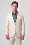 Slim Fit Beige Plain Suit - 4