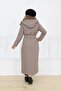 Women's Fur Detailed Belted Montana Fabric Coat - 8