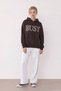 Women's Brown Appliqué Detailed Hooded T-Shirt