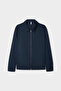 Relaxed Fit Navy Blue Diagonal Coat - 5