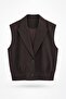 Women's Brown Ribbed Detailed Vest - 2