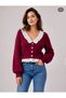 Tricot Cardigan with Collar and Skirt with Selani̇k Lace