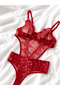 Women's Floral Patterned Lace Bodysuit