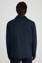 Relaxed Fit Navy Blue Diagonal Coat - 3