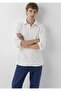 Men's Ecru Striped Shirt Pot Shirt on Antique White Background - 2