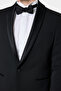 Slim Fit Black Crepe Pattern Tuxedo Suit - 5