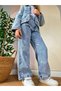 Girl's 3-Piece Combination Heart Embroidered Denim Jacket and Pants Set and Combed Cotton - 5