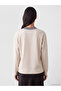 Ecru Oversize Soft Touch Women's Sweatshirt - 4
