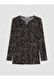 Peak New Season Black Crew Neck Patterned Blouse
