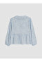 Ozmarka New Season Blue Tie-Neck Polka Dot Ruffle Blouse - 7