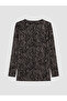 Peak New Season Black Crew Neck Patterned Blouse - 3
