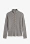 Mink Celis Half Fisherman Snap Fastener Sweater