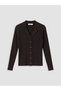 Ozmarka New Season Brown Polo Collar Women's Knitwear Cardigan - 5