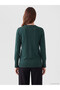 Ozmarka New Season Green Ruffled Crew Neck Women's Knitwear Sweater - 4