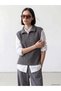 Vizyon New Season Anthracite Shirt Collar Women's Knitwear Sweater