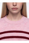 Peak New Season Pink Striped Oversize Women's Knitwear Sweater - 3