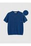 Vizyon New Season Blue Short Sleeve Crew Neck Women's Knitwear Cardigan - 5