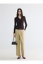 Ozmarka New Season Brown Polo Collar Women's Knitwear Cardigan - 2