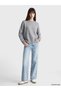 Özmarka New Season Gray Crew Neck Oversize Women's Knitwear Sweater - 3