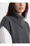 Peak New Season Anthracite Asymmetrical Collar Women's Knitwear Sweater - 3