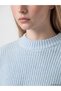 Ozmarka New Season Blue Crew Neck Oversize Women's Knitwear Sweater - 3