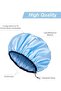 3Pcs Reusable Double Layer Satin Lined Shower Cap, Waterproof Bath Cap with Soft Satin Inter - 4