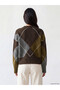 Özmarka New Season Brown Diamond Patterned Women's Knitwear Sweater - 4