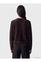 Ozmarka New Season Brown Crew Neck Stoned Women's Knitwear Cardigan - 4