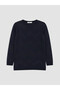 Ozmarka New Season Navy Blue Crew Neck Patterned Women's Knitwear Sweater - 5