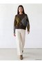 Özmarka New Season Brown Diamond Patterned Women's Knitwear Sweater - 2
